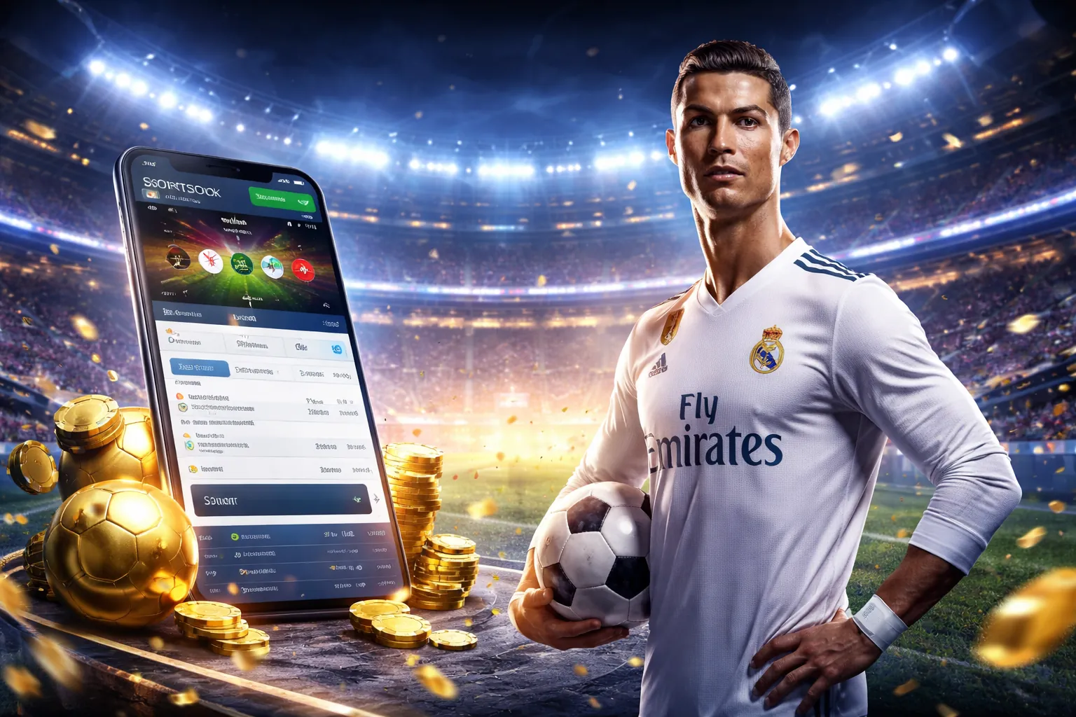 Sân vận động thể thao sôi động với logo game 88